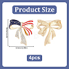 4Pcs Bowknot Enamel Pins JEWB-HY0001-69-2