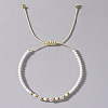 Elegant Imitation Pearl & Glass & Brass Beads Braided Bead Bracelets for Women SF9427-5-1