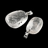 Natural Quartz Crystal Tumbled Stone Pendants GG-K002-06Q-2