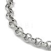 Anti-Tarnish 304 Stainless Steel Textured Rolo Chain Anklets AJEW-A057-03P-3