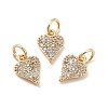 Rack Plating Brass Micro Pave Clear Cubic Zirconia Pendants KK-E081-13G-2