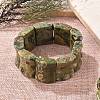 Natural Kambaba Jasper Beads Rectangle Beaded Stretch Bracelet BJEW-Q012-02A-2