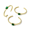 Green Glass Rectangle Open Cuff Bangle BJEW-I307-01G-4