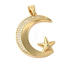 Rack Plating Brass Micro Pave Cubic Zirconia Pendants KK-P279-21G-1