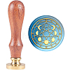 Brass Wax Seal Stamp with Handle AJEW-WH0184-1058-1