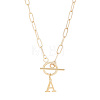 304 Stainless Steel Letter Pendant Necklaces NJEW-LP0001-52A-G-1
