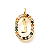 Brass Micro Pave Cubic Zirconia Pendants ZIRC-P123-01G-J02-1