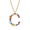 Brass Micro Pave Cubic Zirconia Pendant Necklaces NJEW-BB67040-C-1