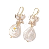 Natural Baroque Pearl Keshi Pearl Dangle Earrings EJEW-JE07241-4