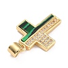 Real 18K Gold Plated Brass Micro Pave Clear Cubic Zirconia Pendants KK-G402-10G-B-2