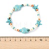 Dyed Synthetic Turquoise & Ocean White Jade Beads Stretch Bracelets for Women BJEW-JB14015-5