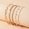 5Pcs Alloy Chain Anklets Sets WG8A503-01-2