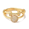 Adjustable Brass Micro Pave Cubic Zirconia Rings for Women RJEW-G325-03G-C-2