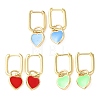 Brass Heart Hoop Earrings EJEW-C174-04G-2