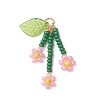Glass Seed Beaded Flower Pendants PALLOY-MZ01194-02-1