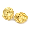 Ion Plating(IP) 304 Stainless Steel Texture Flat Round Stud Earrings EJEW-D281-15G-2