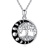 Rhodium Plated Alloy Tree of Life Pendant Necklaces PW-WGD3068-01-1-1