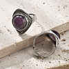 Natural Amethyst Adjustable Rings G-P560-03AS-07-2