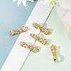 6Pcs Brass Micro Pave Clear Cubic Zirconia Fold Over Clasps ZIRC-BBC0001-26-4