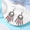 Synthetic Turquoise Beaded Chandelier Earrings EJEW-JE06192-2