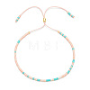 Adjustable Glass Seed Bead Slider Bracelets for Women VT9382-60-1