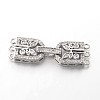 Brass Micro Pave Cubic Zirconia Fold Over Clasps X-ZIRC-I014-68P-FF-1