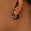 Stylish Stainless Steel Enamel Geometric Heart Hoop Earrings XI3241-1-2