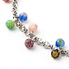 Millefiori Glass Charm Anklets AJEW-AN00441-2