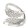 304 Stainless Steel Double Wing Open Cuff Ring RJEW-F149-01P-2