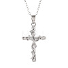 Cross & Leaf Alloy Pendant Necklaces FS-WG2F207-02-2