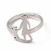 304 Stainless Steel Mother and Daughter Adjustable Ring for Mother's Day RJEW-B027-09P-2