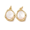 Brass & Natural White Shell Pendants SH-CBA2F11-19A-G-1