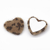 Faux Mink Fur Covered Cabochons WOVE-N006-12B-2