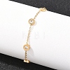 304 Stainless Steel Pave Rhinestone Link Bracelets SA-D001-04B-G-1