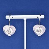 Natural Rose Quartz & 304 Stainless Steel Hoop Earrings for Women EJEW-G475-05P-08-2