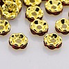 Brass Rhinestone Spacer Beads RB-A014-L6mm-22G-NF-1