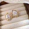 Alloy & Plastic Pearl Stud Earrings WGEC7EA-01-1