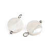 Natural Shell Disc Pendants STAS-D378-31P-2