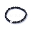 Feng Shui Natural Obsidian Beaded Stretch Bracelets BJEW-JB05021-01-1