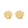 Peacock Brass Stud Earrings EJEW-S252-01G-5