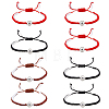 4 Sets 4 Colors Alloy Baseball Braided Bead Bracelets Set BJEW-AN0001-40-1