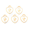 Light Gold Plated Alloy Enamel Pendants ENAM-R136-30-05-1