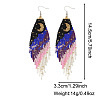 Elegant Handmade Glass Seed Beads Moon Dangle Earrings WJ0050-2-2