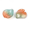 Transparent Glass Petal Pendants GLAA-T030-05B-2