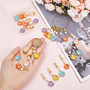 Flower Alloy Enamel Pendant Decoration Sets DIY-SC0021-24-3