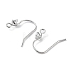 Rhodium Plated 925 Sterling Silver with Clear Cubic Zirconia Earring Hooks STER-G036-16P-2