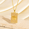 Brass Micro Pave Clear Cubic Zirconia Dog Tag Pendant Necklaces WG1450D-01-1