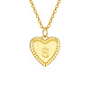 Golden Tone Brass Cable Chain Letter Heart Pendant Necklaces for Women PW-WG67FD6-19-1