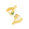 Brass Micro Pave Cubic Zirconia Ice Pick and Pinch Bails KK-G557-44G-2