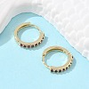 Brass Micro Pave Cubic Zirconia Huggie Hoop Earrings EJEW-L231-41G-5
